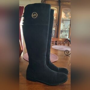 Michael Kors Black Suede Knee-High Boots